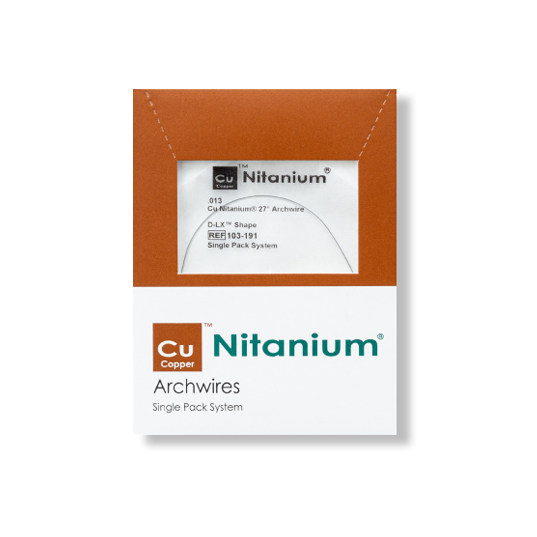 CuNitanium Carriere D-LX 27° дуга .014х.025 EZ Stops шт (ОО) со стопором