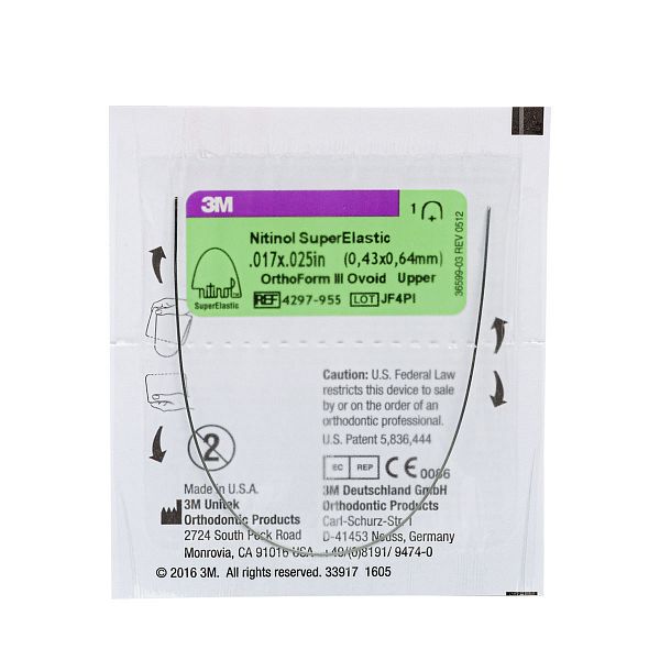 Дуга нитиноловая Unitek Super Elastic .019x.025 ВЧ  ФIII 3М