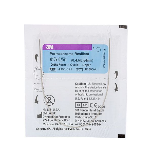 Дуга стальная Unitek Permachrome Resilient .016x.016  НЧ  ФIII 3М